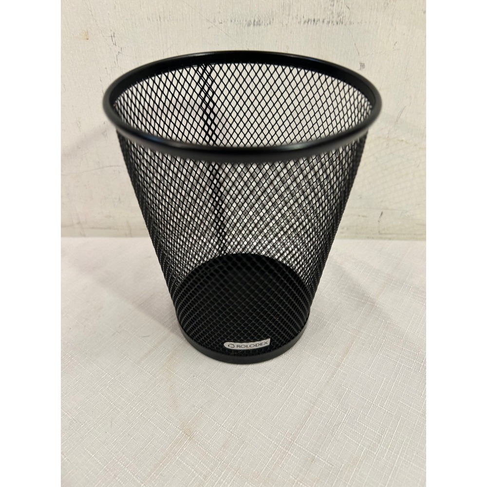 Rolodex Jumbo Pencil Cup 5.5" Black Mesh Steel Desk Organizer Holder Unisex